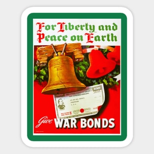 Wonderfully Restored WWII Christmas War Bonds Poster Sticker